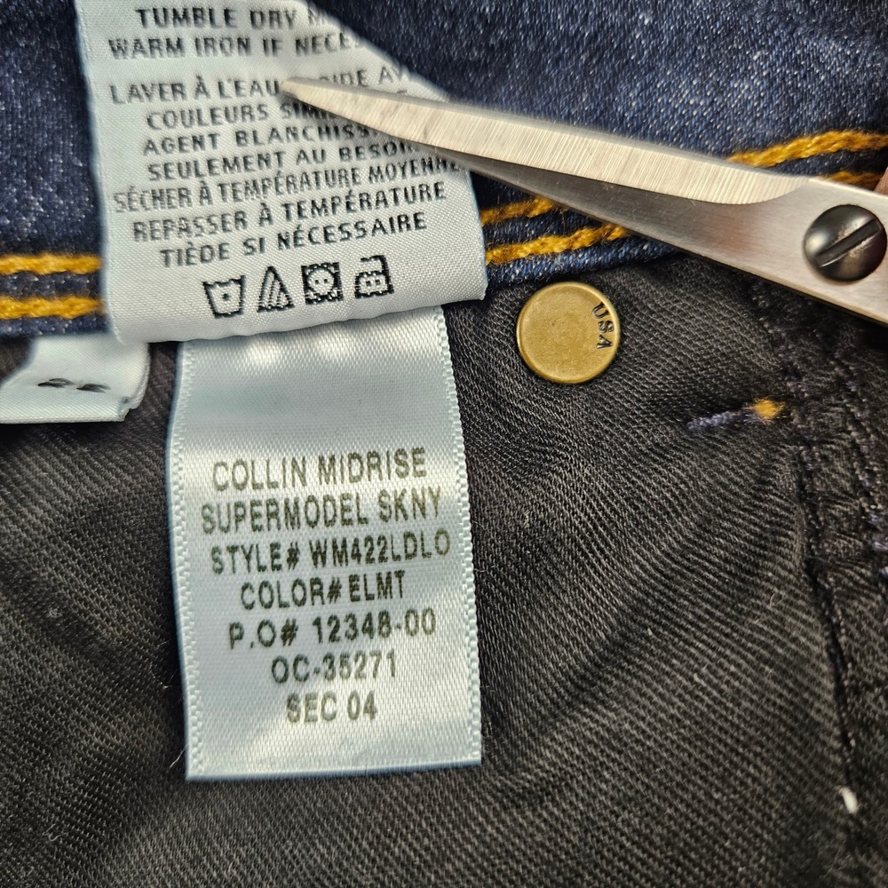 Hudson Collin Midrise Supermodel Skinny Jeans Dark Wash 25 WM422LDLO - Picture 8 of 10